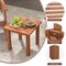 Costway 3 PCS Patio Furniture Set with 2 Seat Cushions Coffee Table Solid Wood Chairs